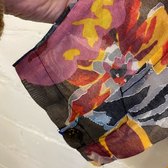 Tony Morgan Womens Blouse Brown/Black in a Bright Floral Pattern Size S - Picture 5 of 16